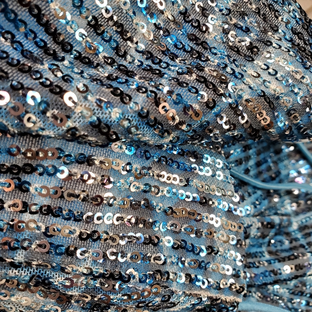 Superdown Blue Sequin Spaghetti Strap Mini Dress - image 6